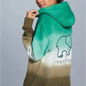 Ivory Ella Organic Cotton Hoodie XS Green Ombre hooded sweatshirt winter warm